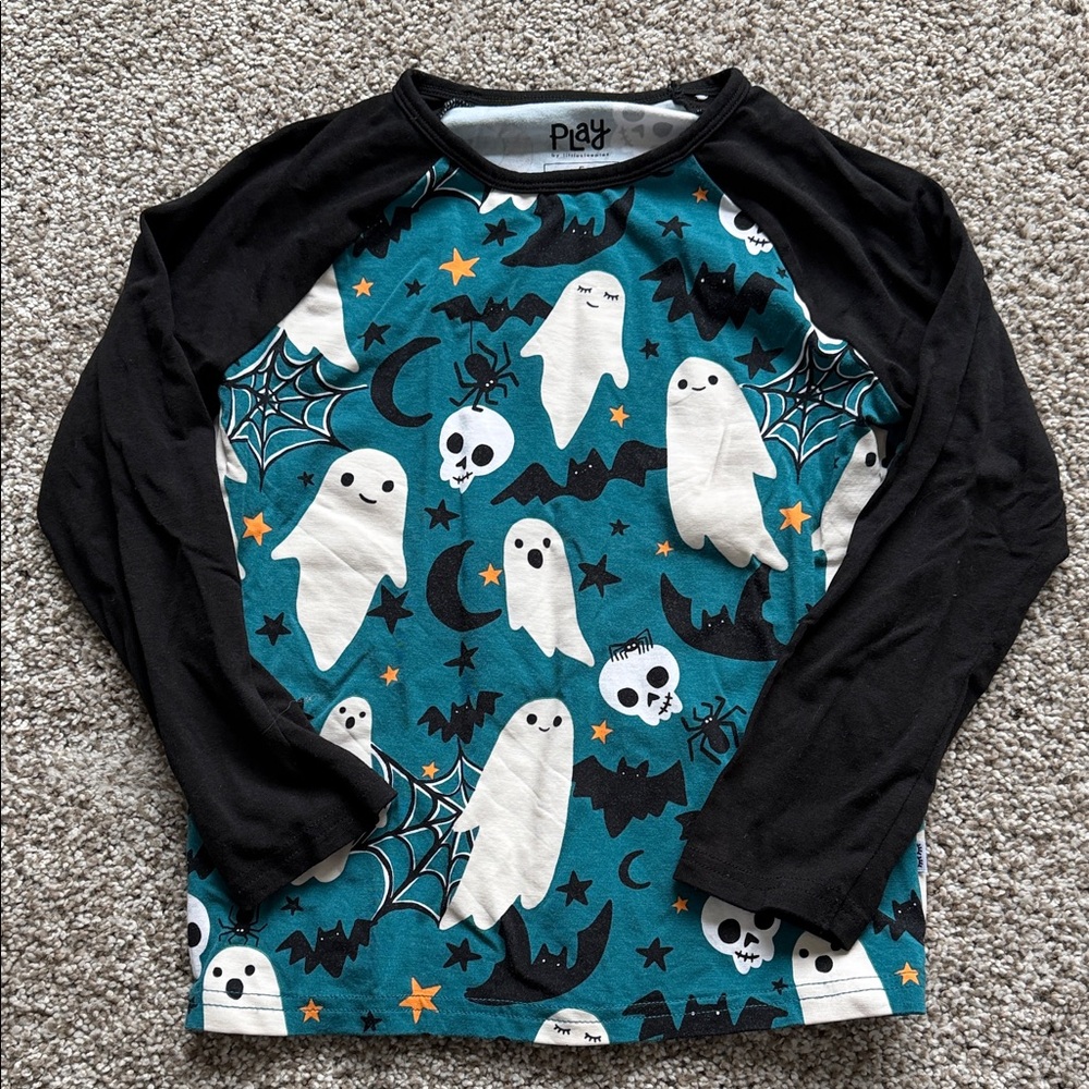 Little Sleepies Teal Ghost and Bat Shirt